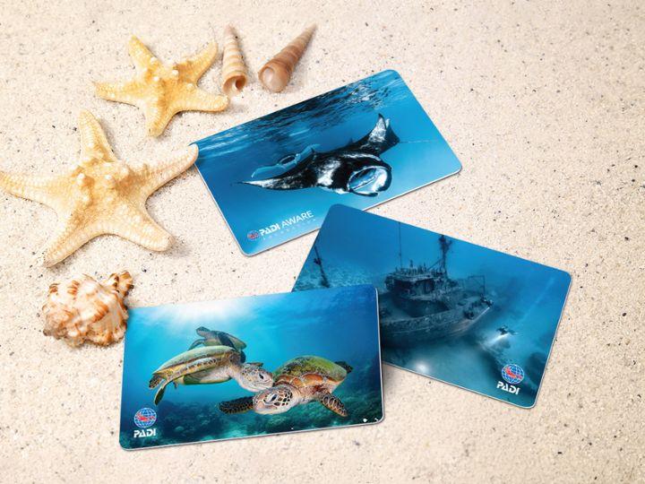 PADI certification card designs